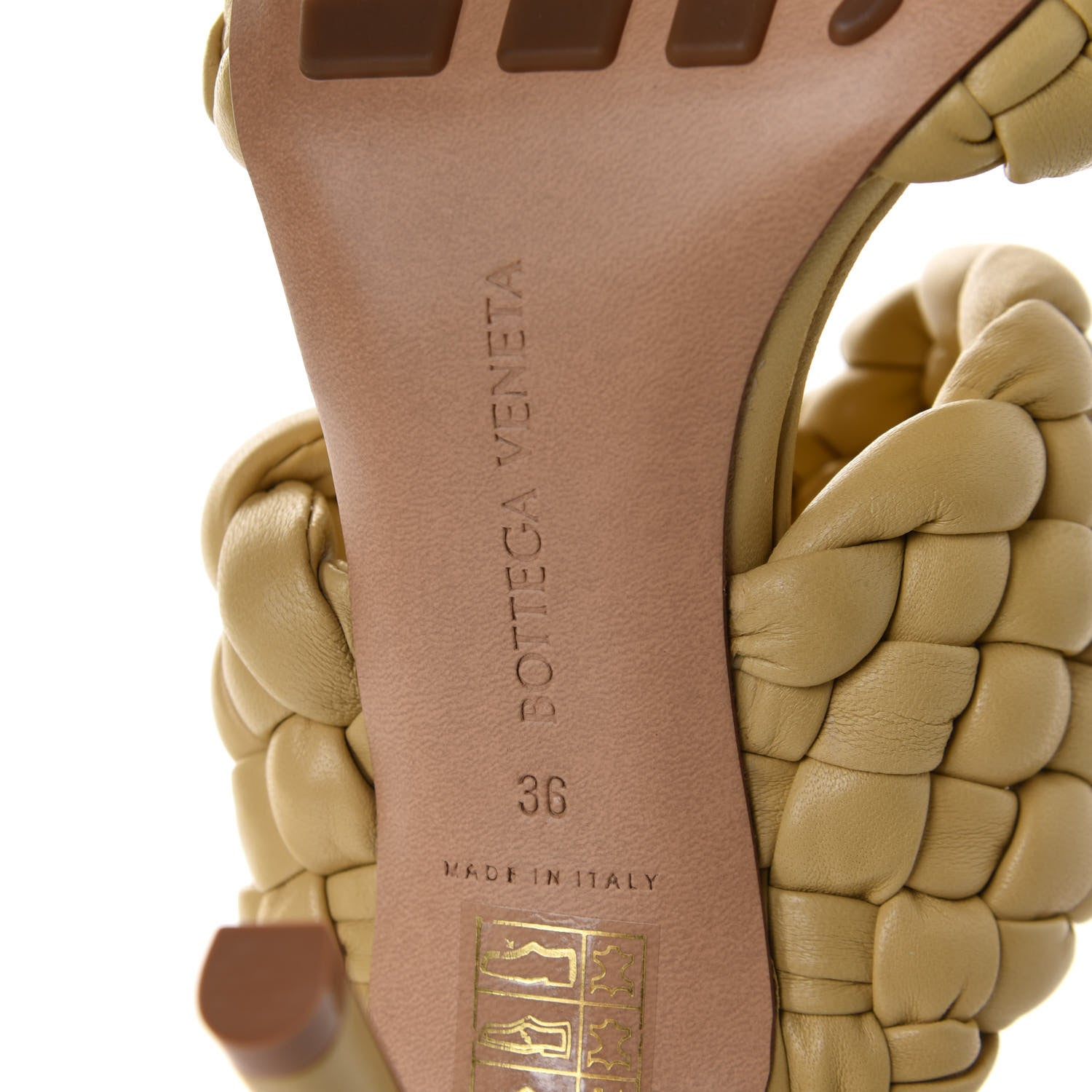 Bottega Veneta Nappa Twisted Padded Intrecciato Curve Slide Sandals 36 Tapioca 8 of 9