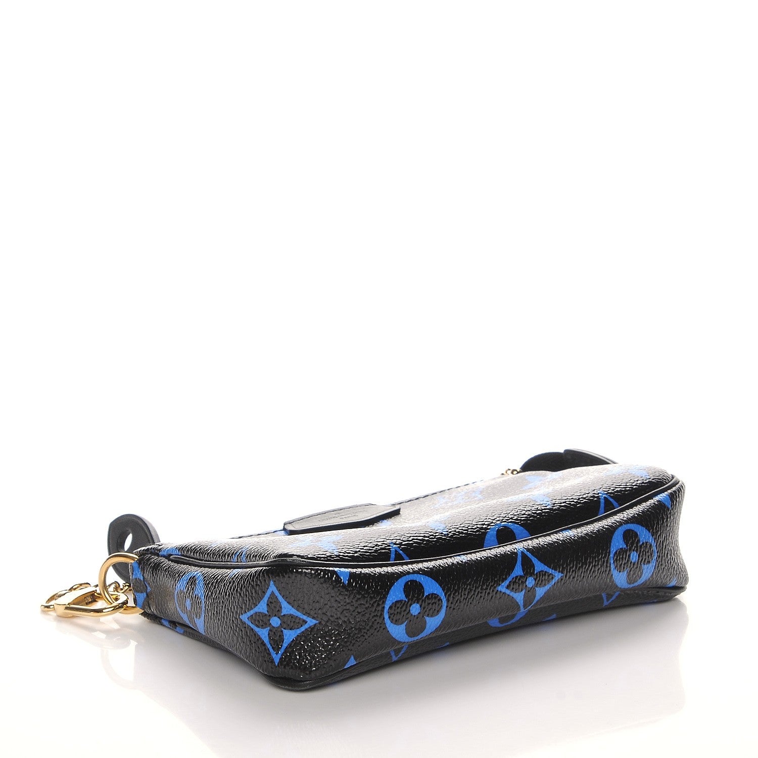 Louis Vuitton Colored Monogram Mini Pochette Accessories Blue Black 4 of 8