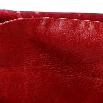 Fendi Sequin Lizard Enamel Baguette Red 11 of 14
