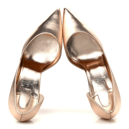 Christian Louboutin Calfskin Laminato Satin Iriza 85 Pumps 36.5 Leche 2 of 8