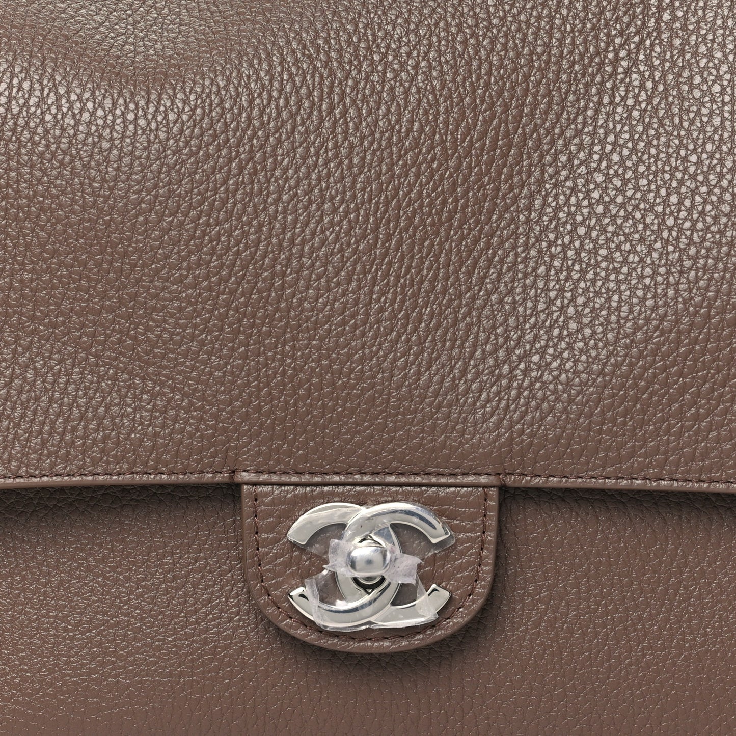 Grained Calfskin Small Souplissimo Maxi Flap Light Brown