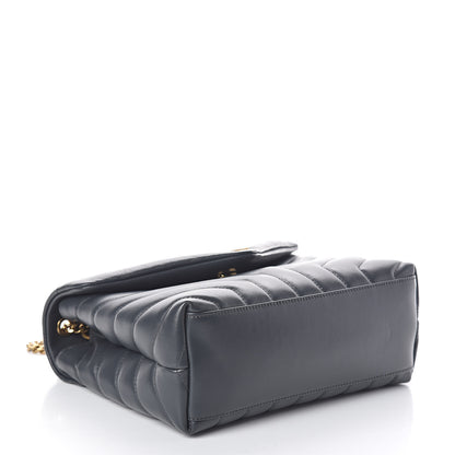 Saint Laurent Calfskin Y Quilted Monogram Small Loulou Chain Satchel Asphalt 4 of 9