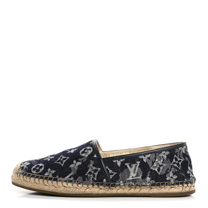 Louis Vuitton Monogram Denim Espadrille Flats 8.5 Blue 1 of 15