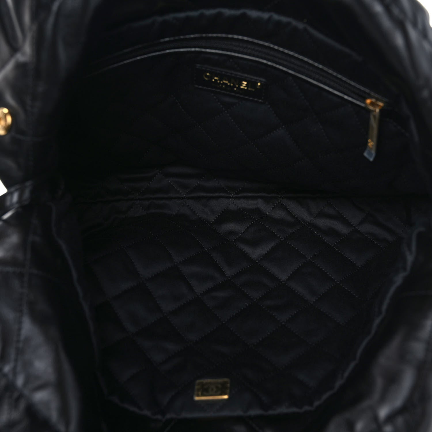 Chanel Shiny Calfskin Quilted Small Chanel 22 Black 6 of 10