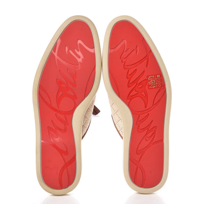 Christian Louboutin Calfskin Nappa Paille Matelasse Mens Youseffo Flat 41 Beige Cuoio 5 of 9