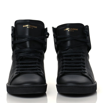 Saint Laurent Calfskin Mens Court Classic SL/01H High Top Sneakers 39 Black 2 of 9