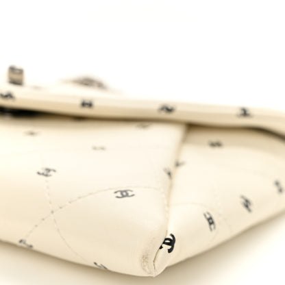 Chanel Printed Lambskin Logo CC Envelope Clutch With Chain White 10 of 10