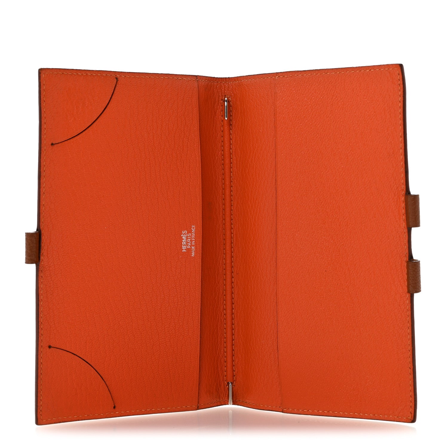 Hermes Chevre Mysore Bi-Color Globe Trotter Agenda Cover PM Gold Orange 5 of 10