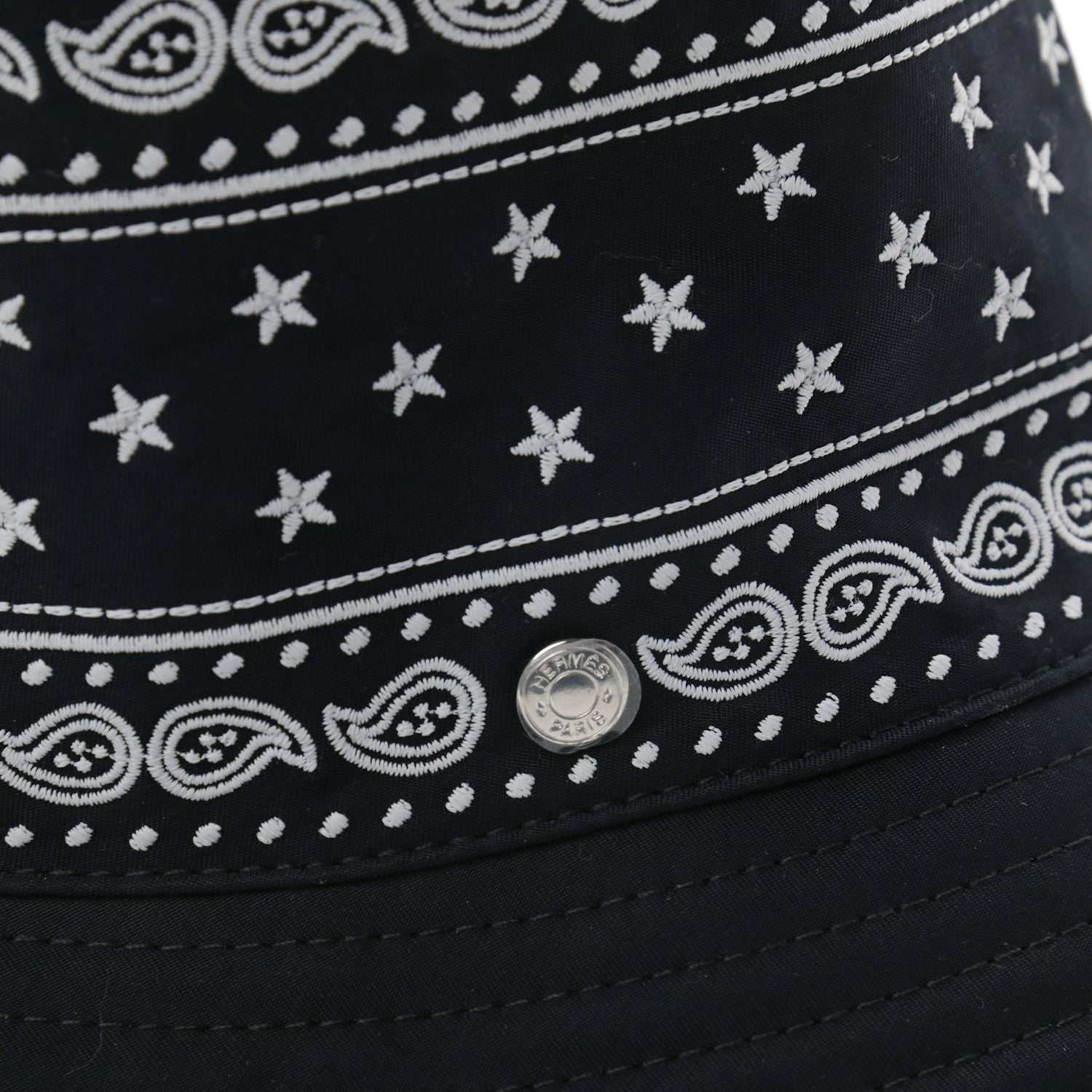 Hermes Technical Gabardine Balade Bandana Bucket Hat 57 Marine 6 of 8