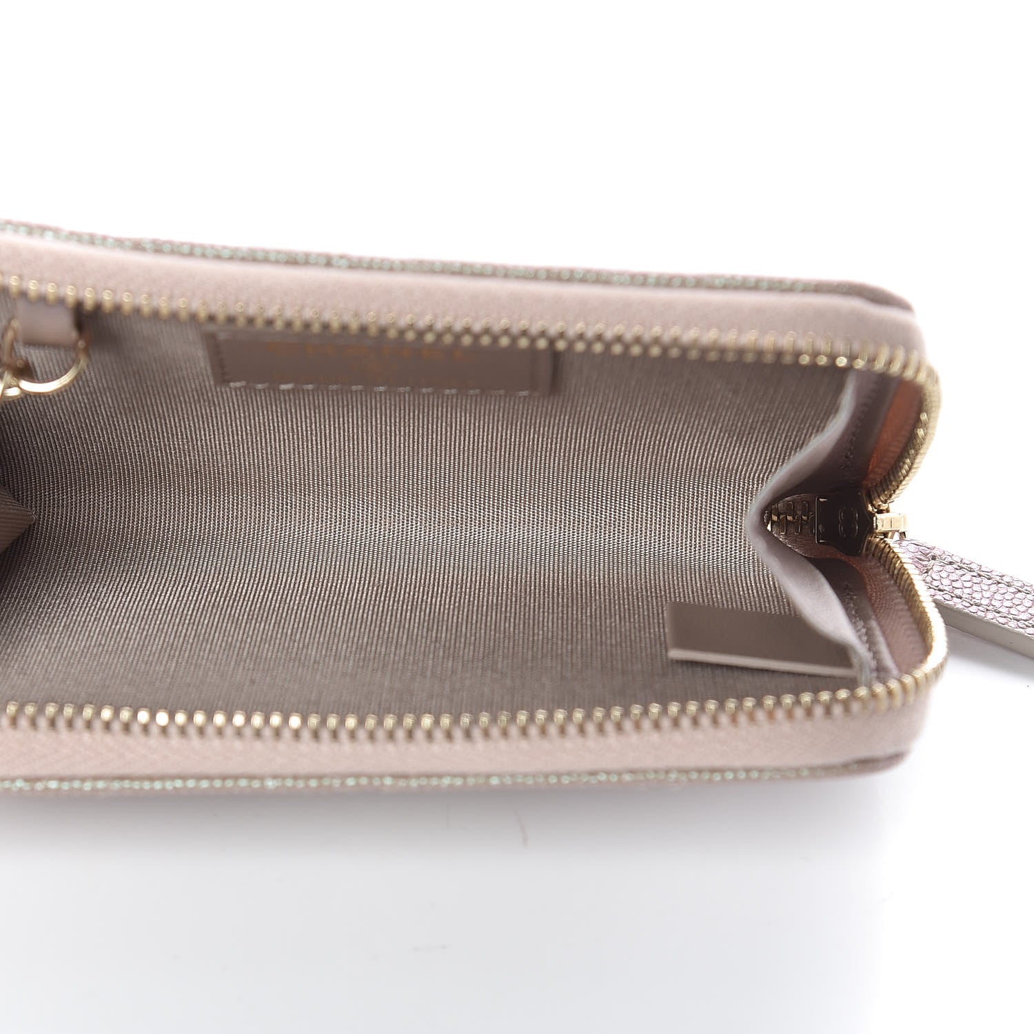 Chanel Iridescent Caviar Quilted Key Holder Case Light Gold 5 of 8
