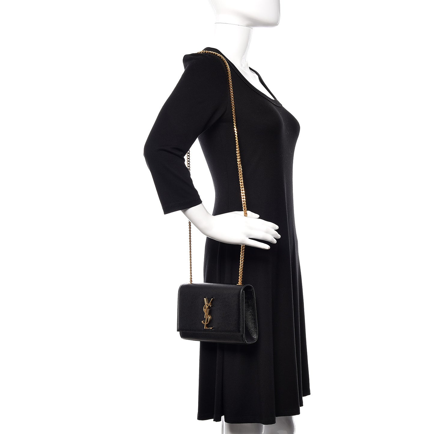 Grain De Poudre Small Monogram Kate Satchel Black
