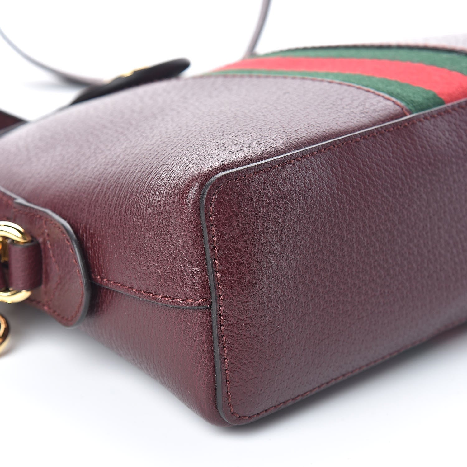 Gucci Textured Calfskin Web Small Ophidia Dome Shoulder Bag Vintage Bordeaux 8 of 9