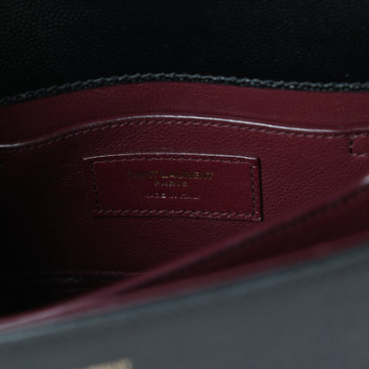 Saint Laurent Grain de Poudre Mini Classic Monogram Cassandra Top Handle Black Rouge Legion 6 of 8