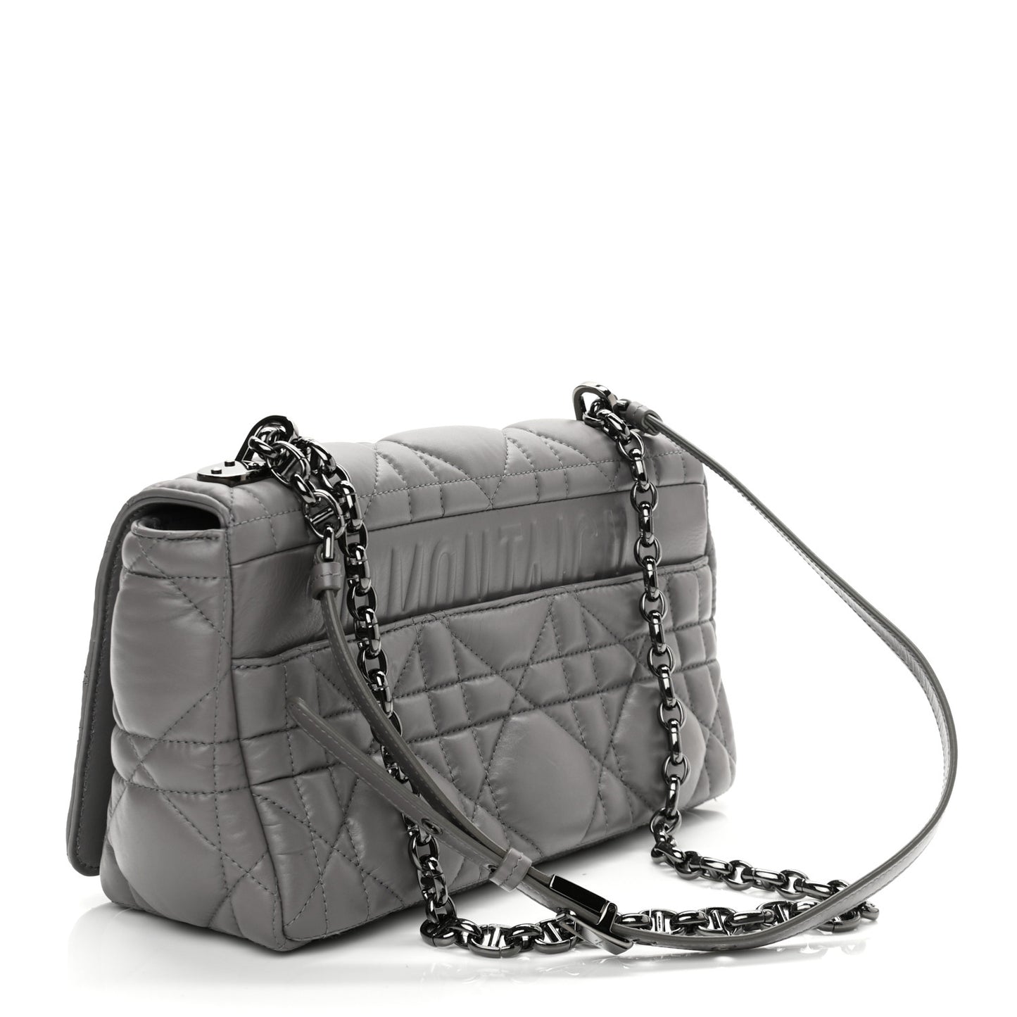Calfskin Macrocannage Medium Caro Bag Iron Grey