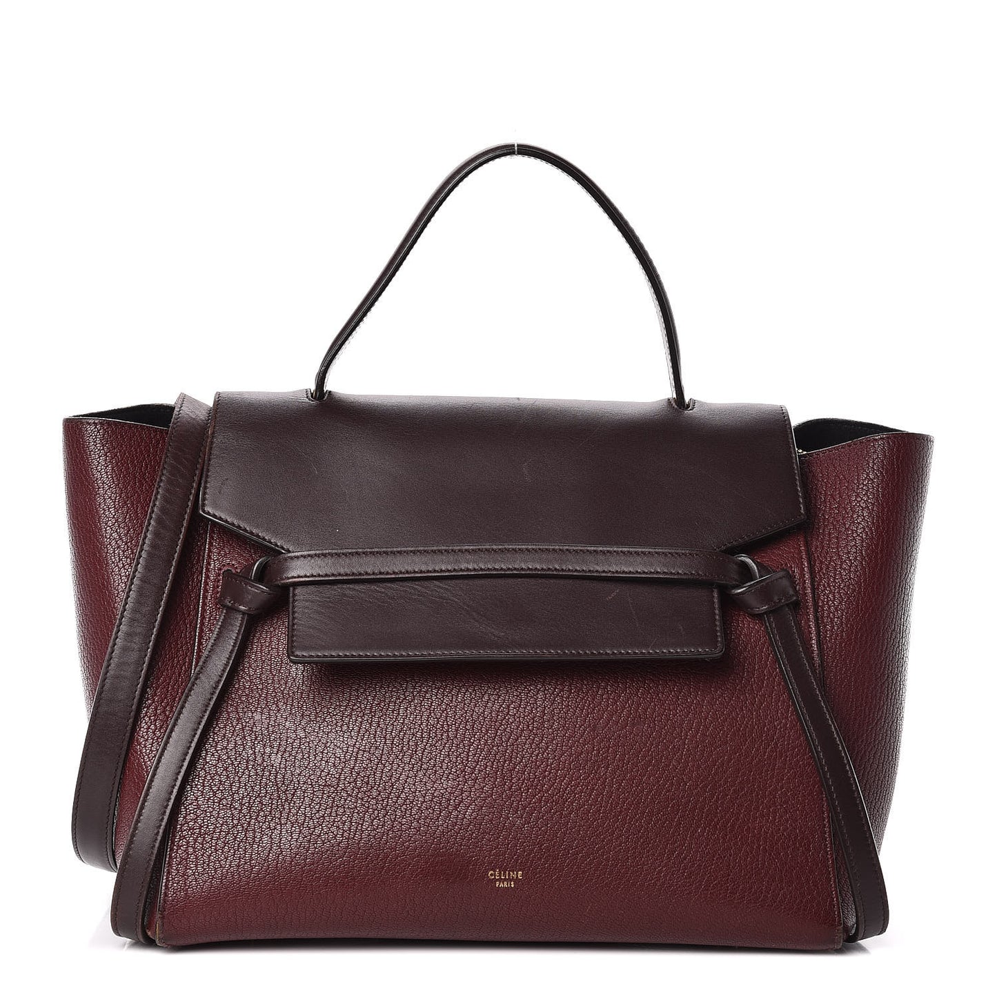 Goatskin Smooth Calfskin Mini Belt Bag Burgundy