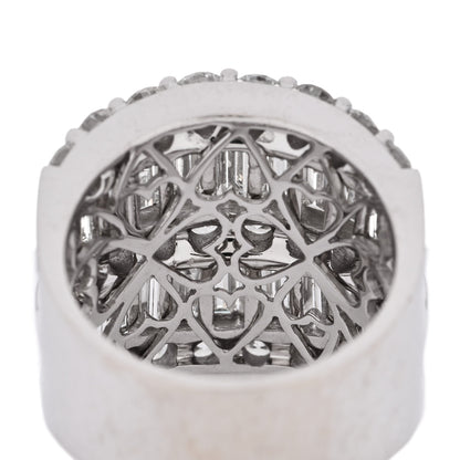Parker & West by FASHIONPHILE 18K White Gold Diamond 4.12ctw Round Baguette Cut Five Row Band Ring 53 6.5 7 of 7