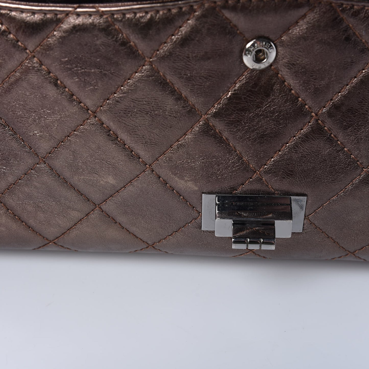 Metallic Aged Calfskin Quilted 2.55 Reissue 227 Flap Bronze