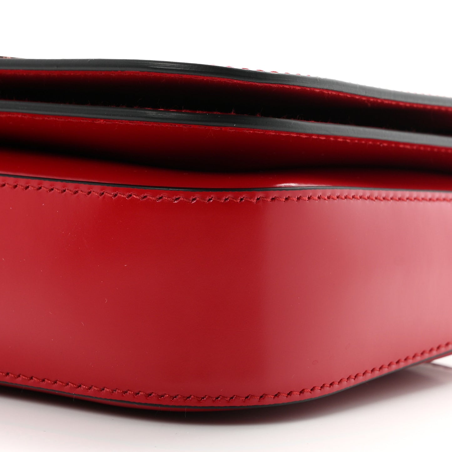 Spazzolato Flap Shoulder Bag Scarlatto