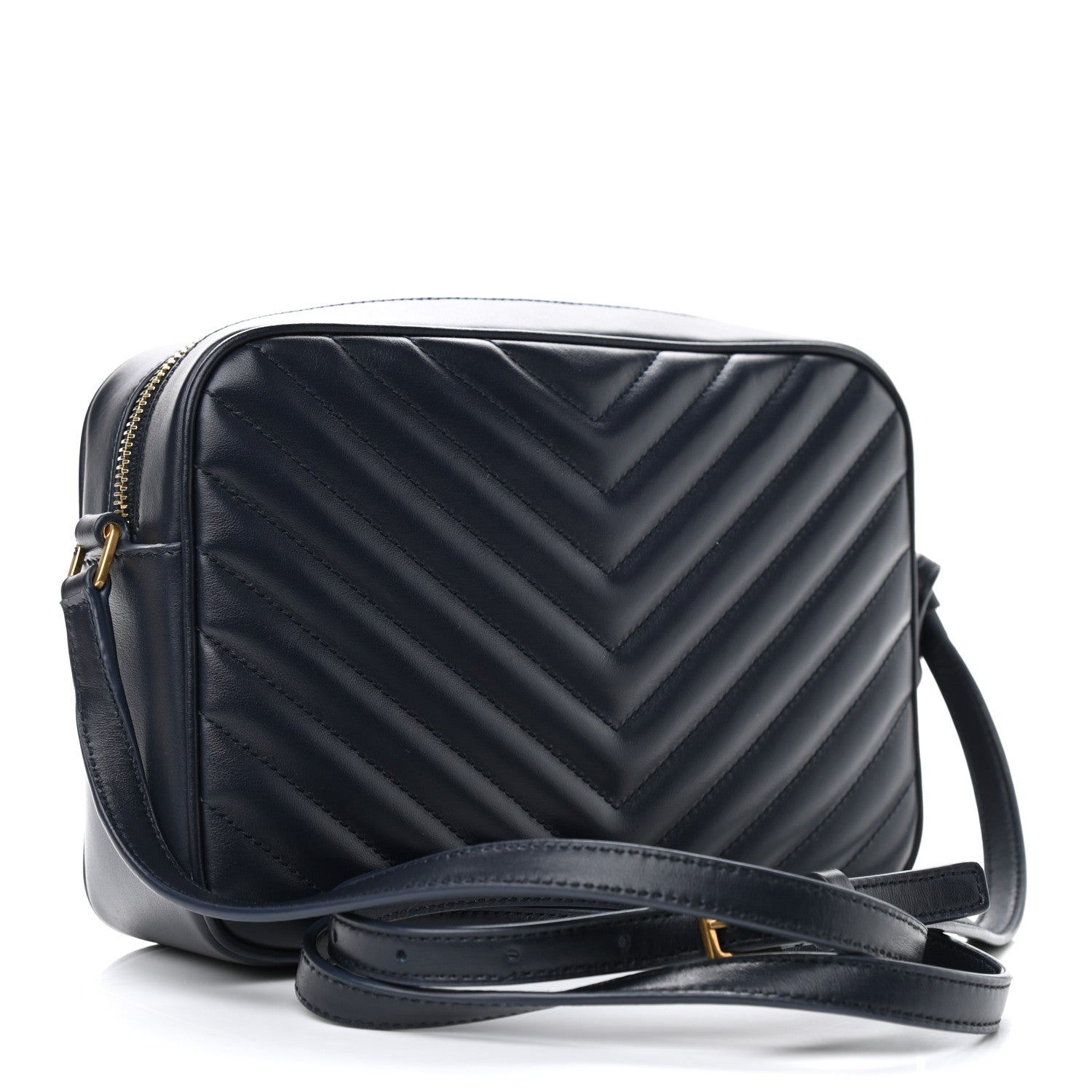 Saint Laurent Calfskin Matelasse Monogram Lou Camera Bag Navy 3 of 9
