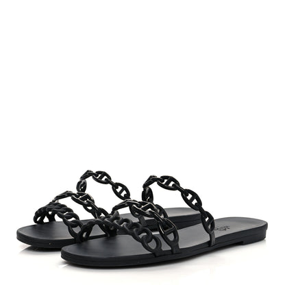 Hermes TPU Rivage Sandals 36 Black 3 of 8