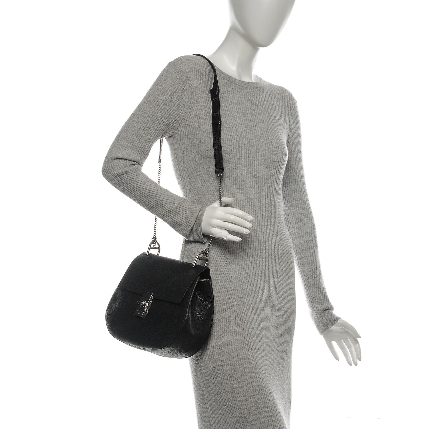 Chloe Grained Lambskin Medium Drew Shoulder Bag Black 2 of 7