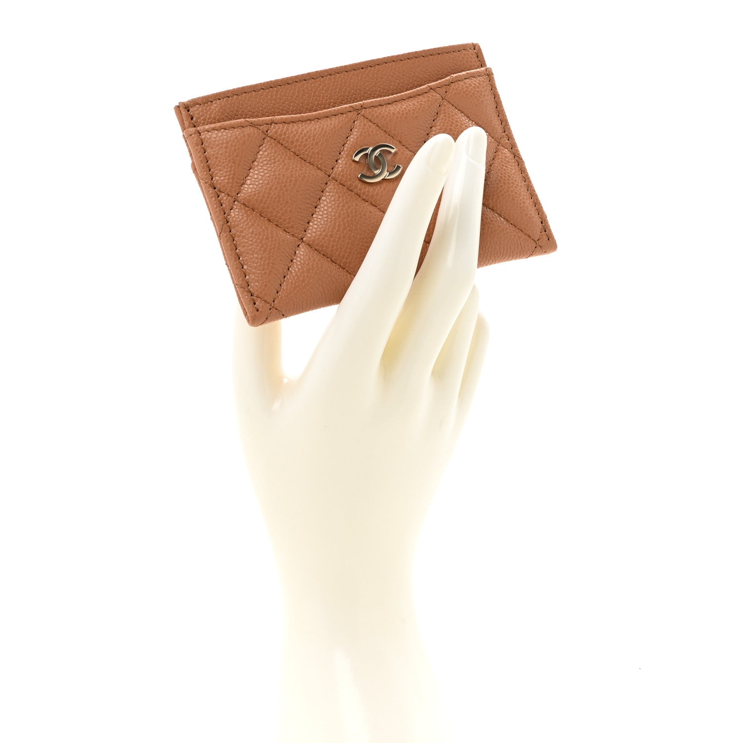 Chanel Caviar Quilted Card Holder Brown 2 of 9