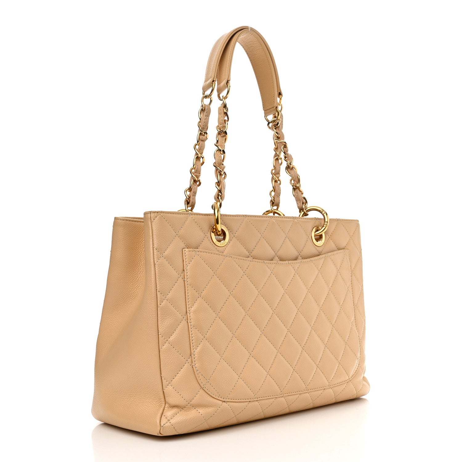 Chanel Caviar Quilted Grand Shopping Tote GST Beige Clair 3 of 14