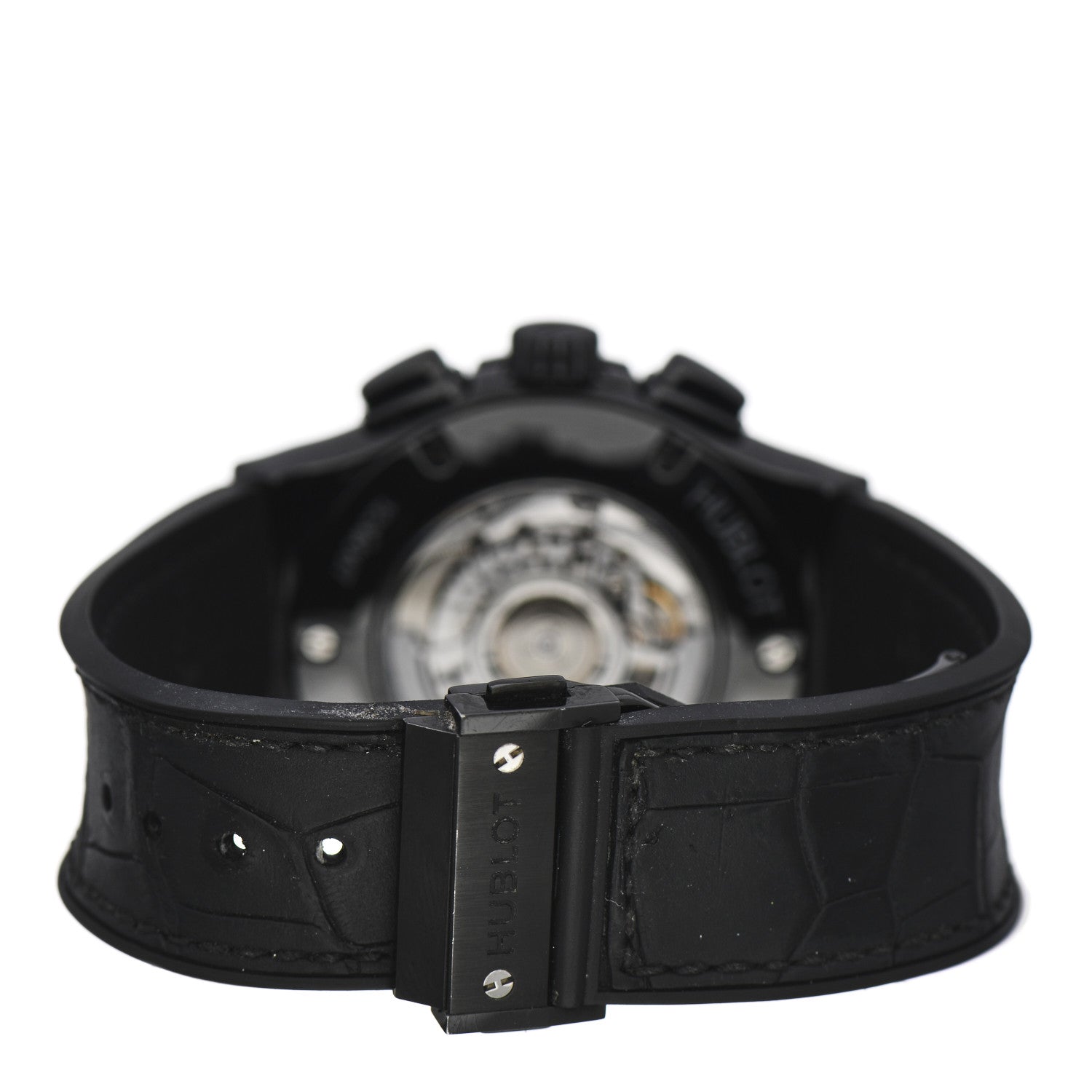 Hublot Titanium Ceramic Alligator 45mm Classic Fusion Aerofusion Chronograph Automatic Watch Black 525.CM.0170.RX 3 of 7