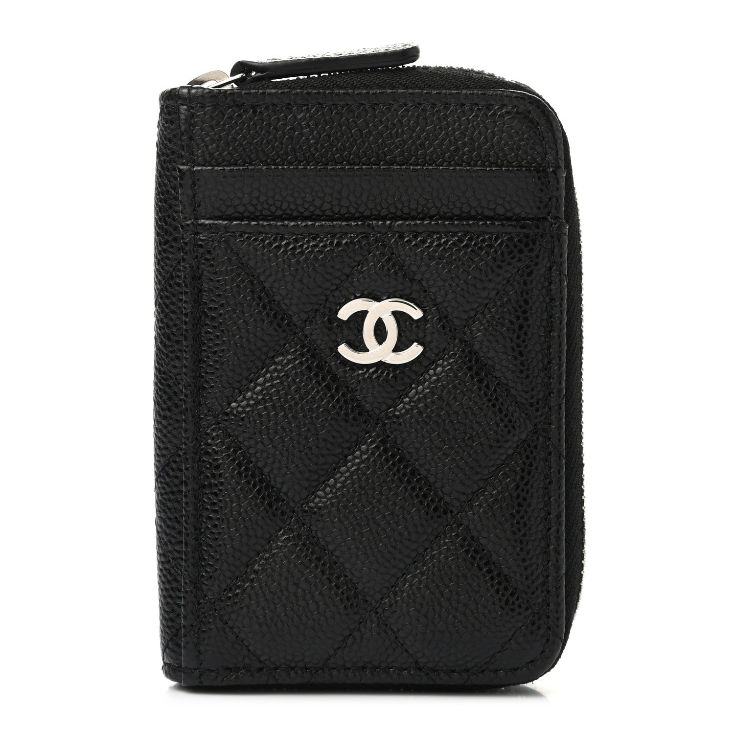Chanel Caviar Quilted Zip Card Holder Black 1 of 8