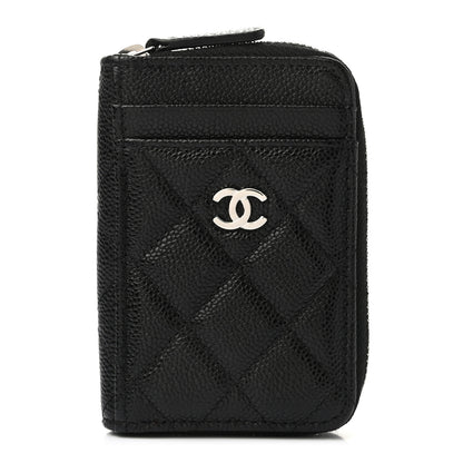 Chanel Caviar Quilted Zip Card Holder Black 1 of 8