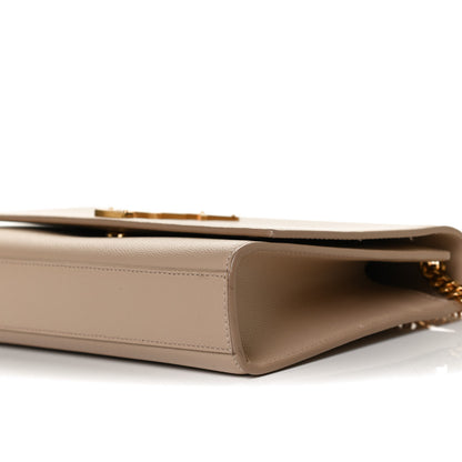 Saint Laurent Grain De Poudre Medium Monogram Kate Satchel Nude Powder 10 of 12