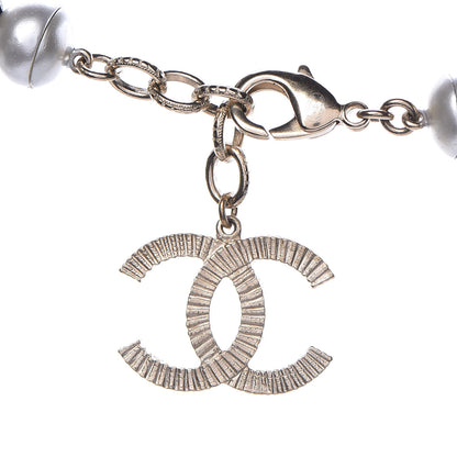 Chanel Pearl Long CC Necklace Gold 6 of 11