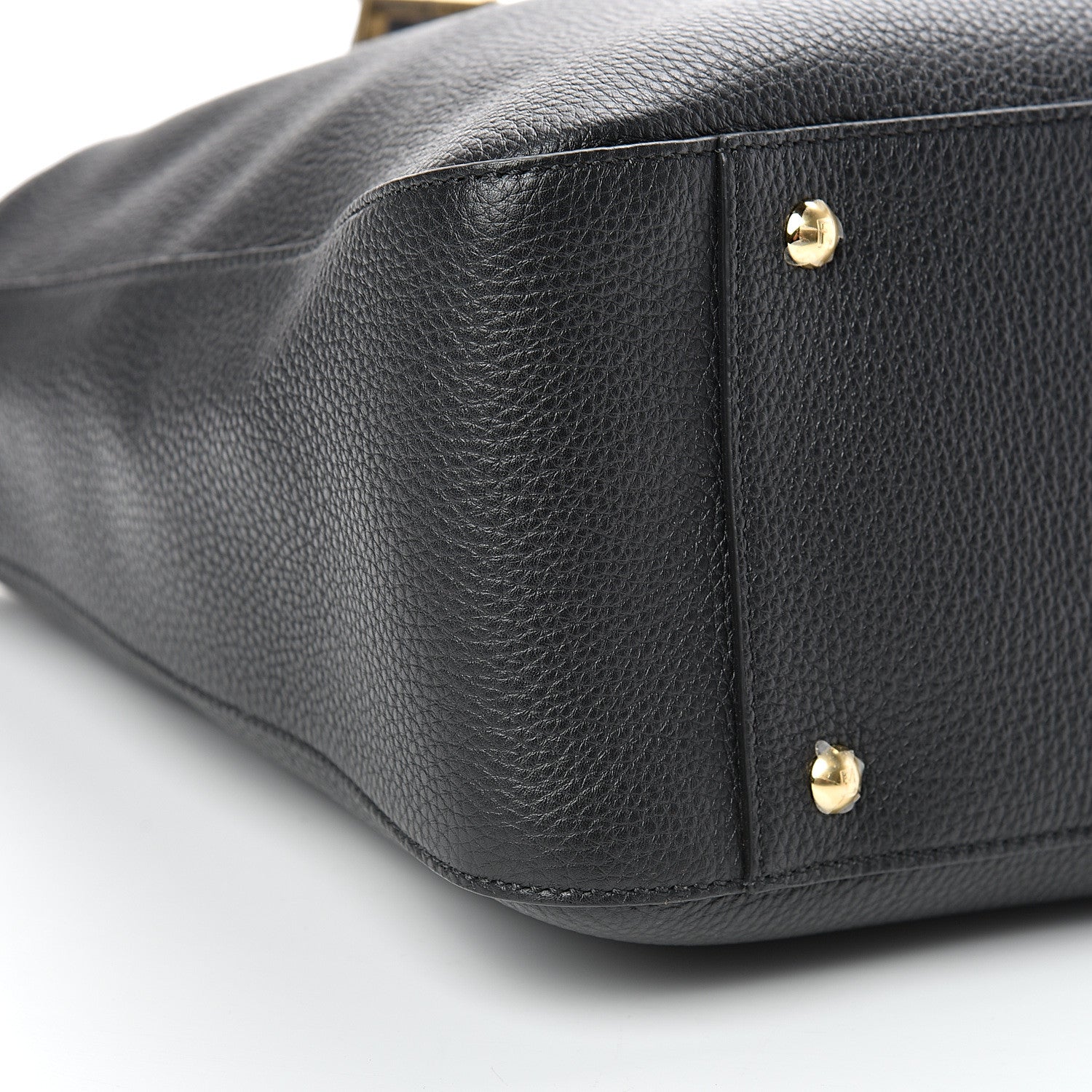 Fendi Cuoio Romano Selleria Medium FF Tote Black 8 of 9
