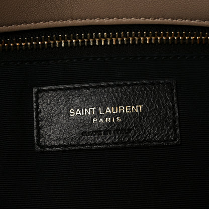 Saint Laurent Lambskin Quilted Small Loulou Puffer Monogram Chain Satchel Dark Beige 6 of 10