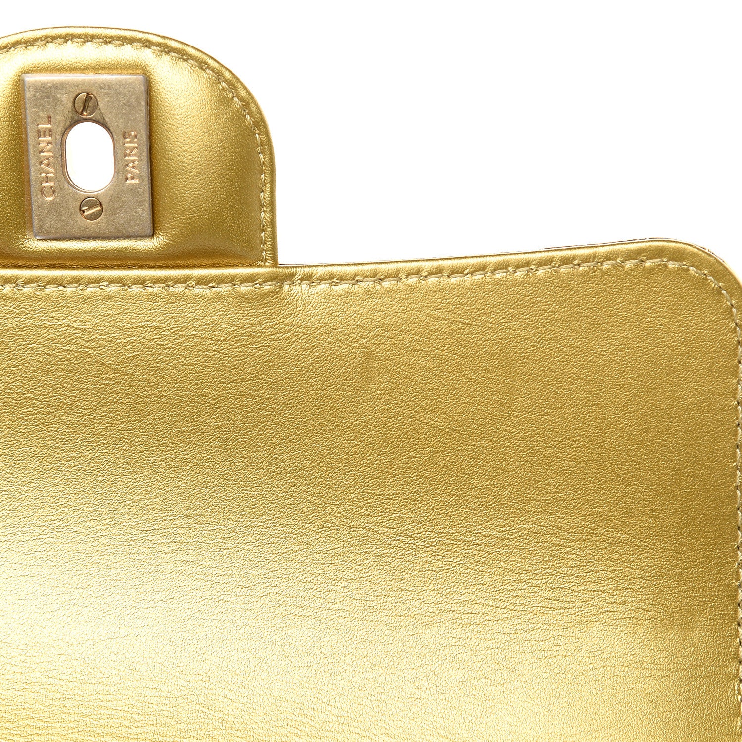 Chanel Metallic Calfskin Crocodile Embossed Cocodile Rectangular Mini Flap Gold 10 of 13