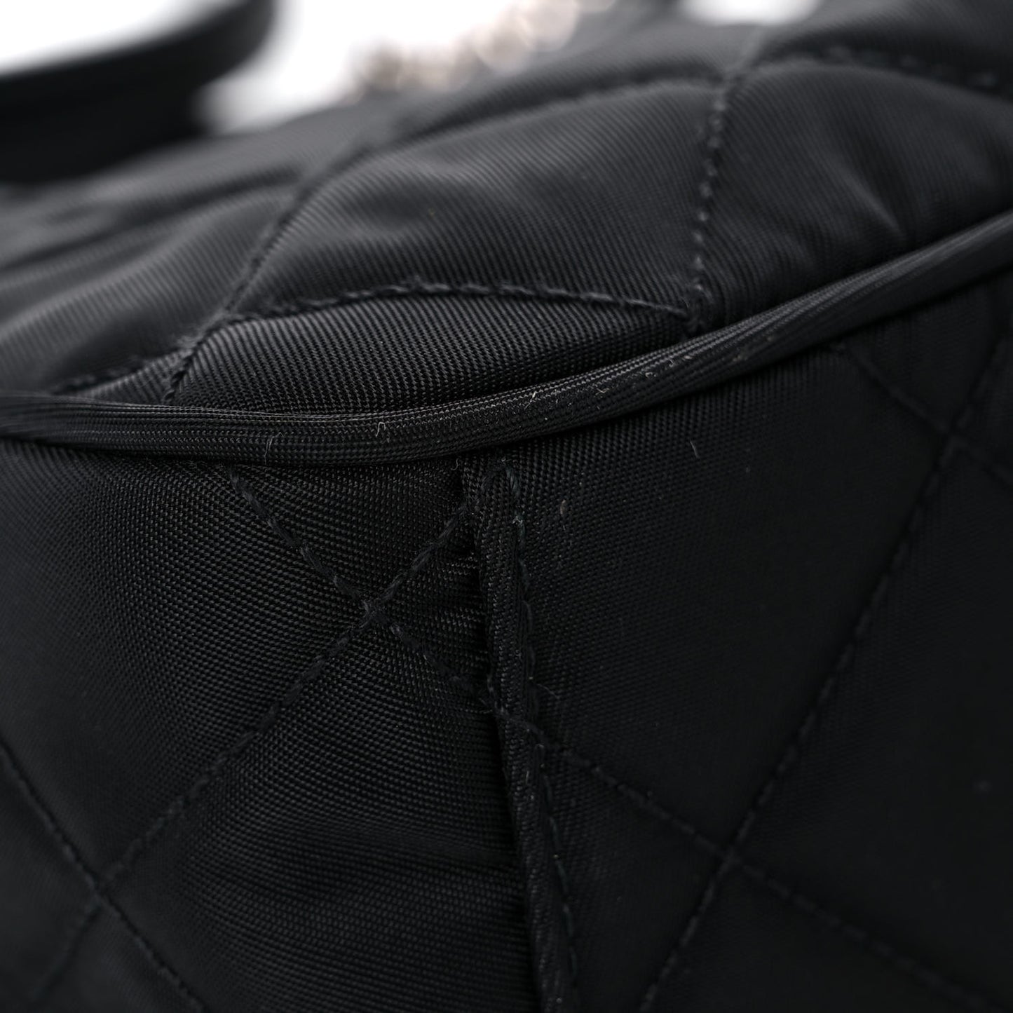 Nylon Tessuto Impuntu Quilted Crossbody Bag Black