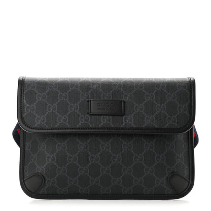 Gucci GG Supreme Monogram Web Slim Belt Bag Black Grey 1 of 9