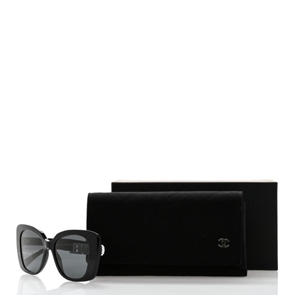 Chanel Acetate Strass Square Sunglasses 5422-B Black White 8 of 8