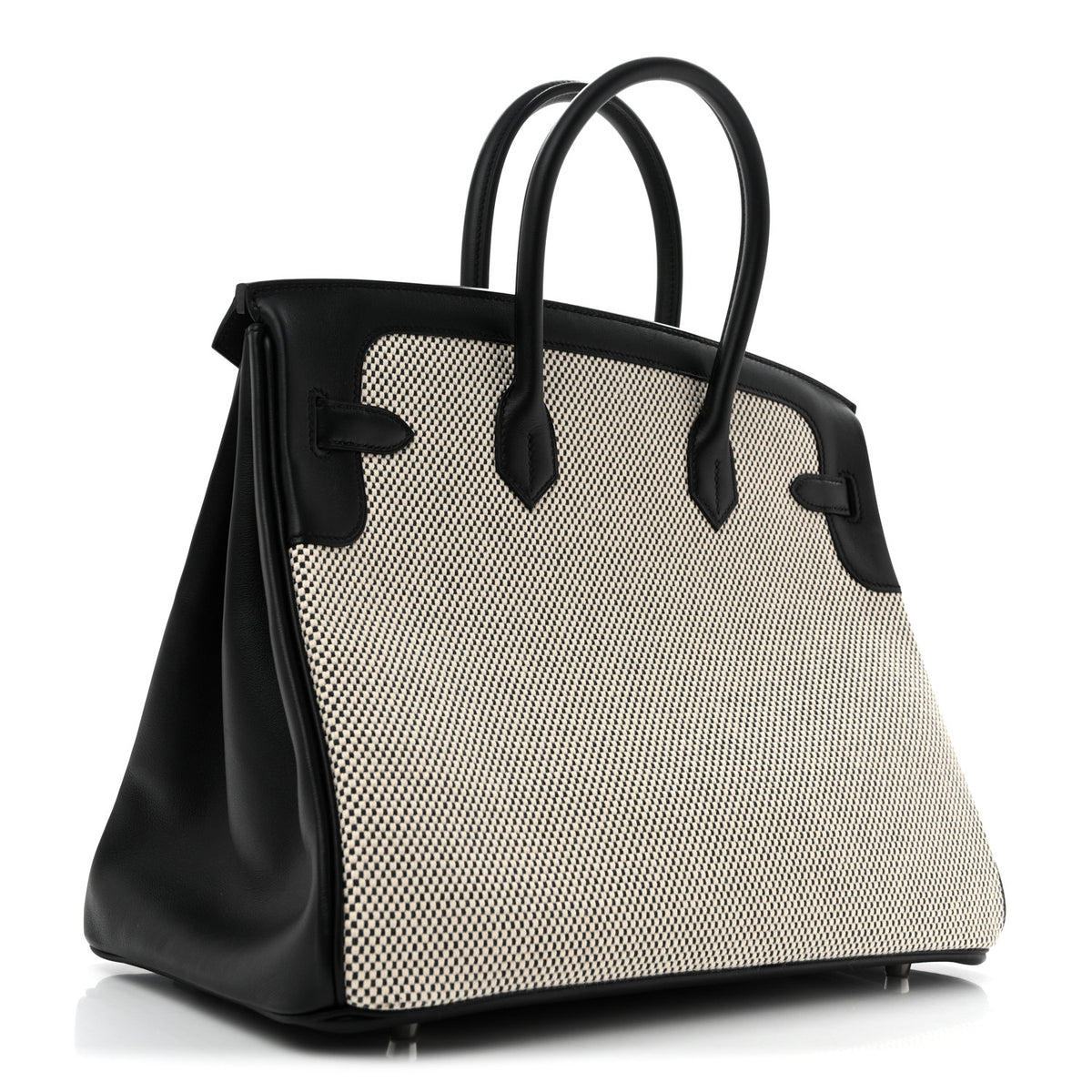 Hermes Toile Swift Birkin 35  Natural Black 2 of 12