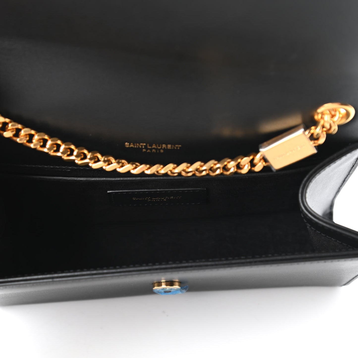 Calfskin Small Classic Monogram Kate Tassel Satchel Black