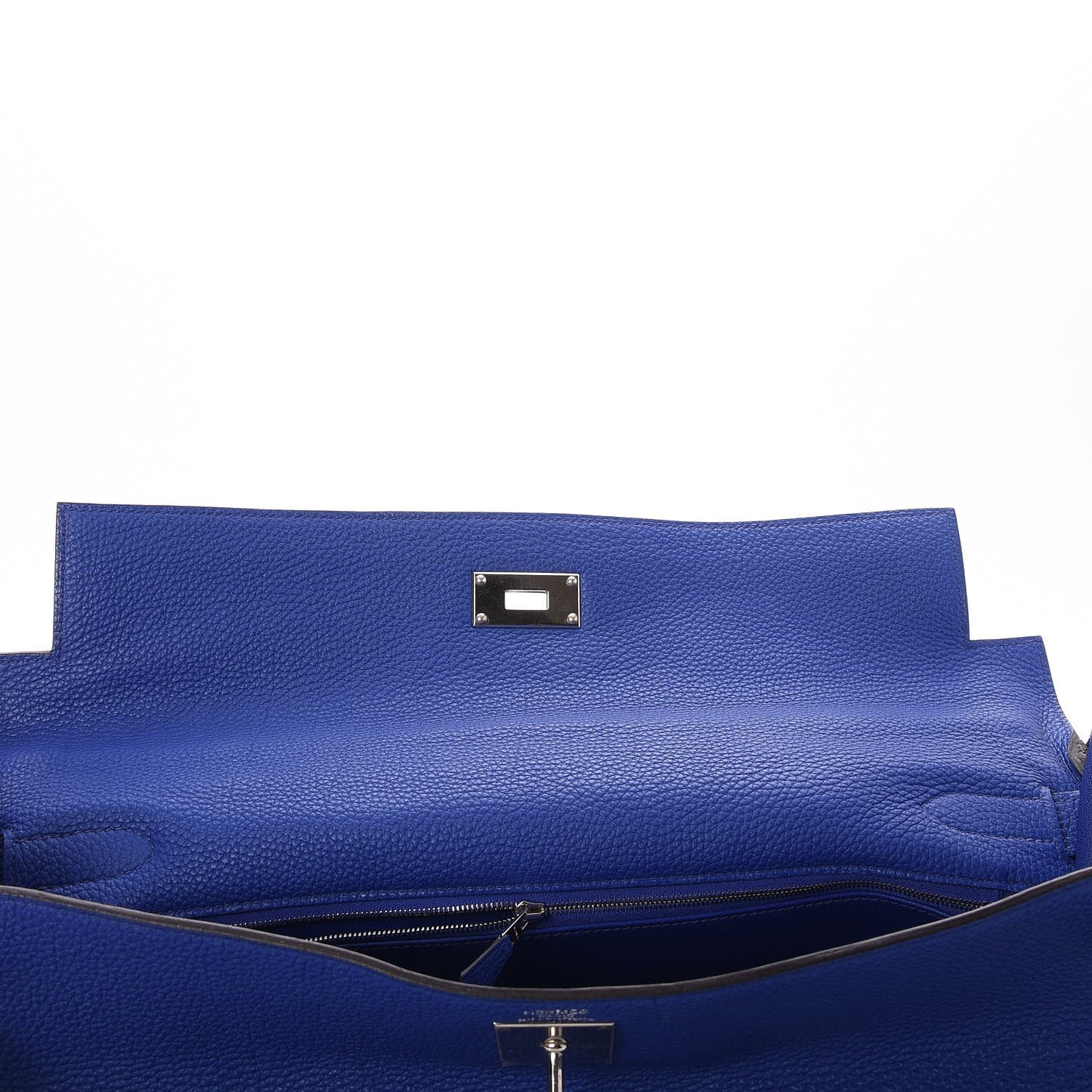 Taurillon Clemence Shoulder Kelly 40 Bleu Electrique