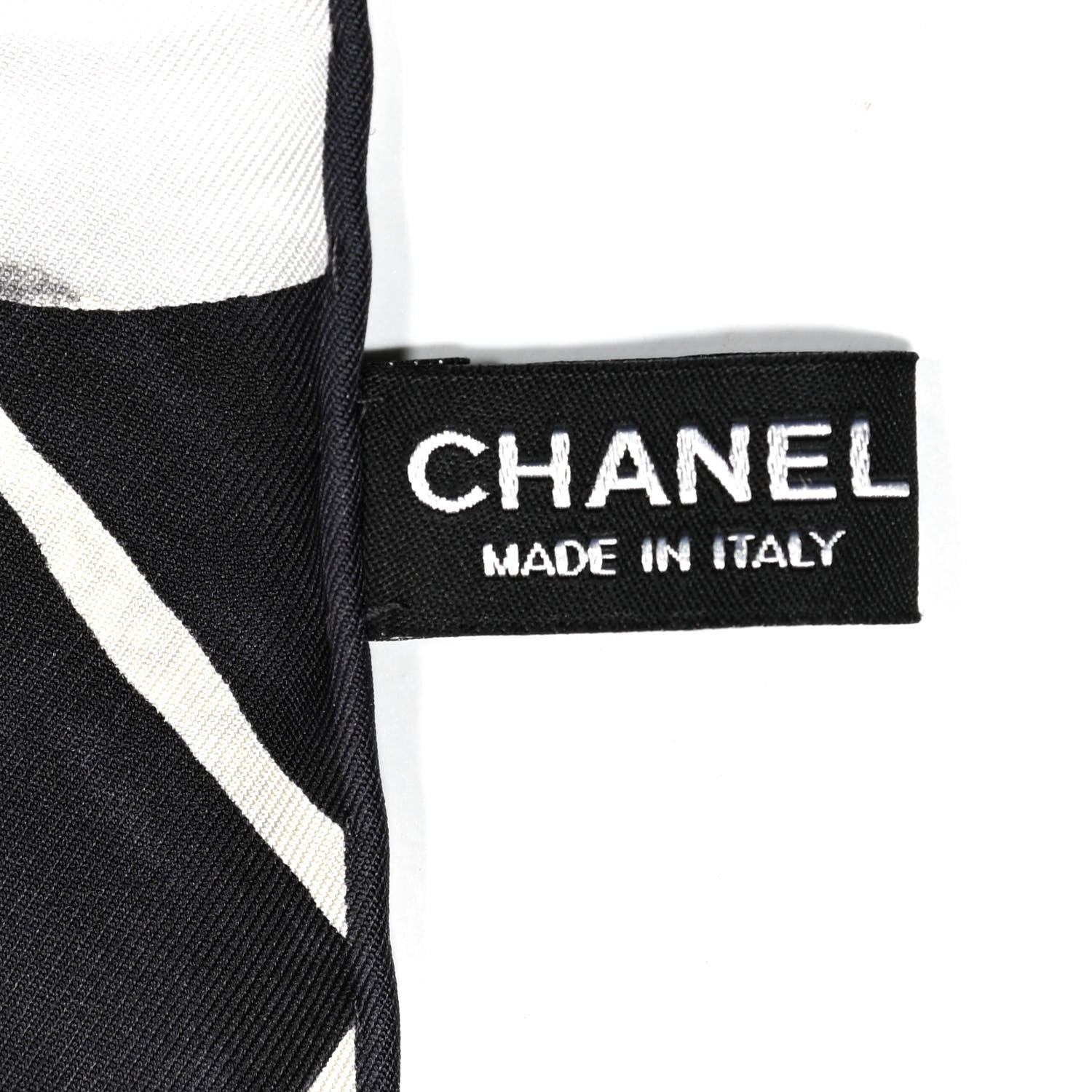Chanel Silk Camellia CC Square Scarf Black 3 of 3