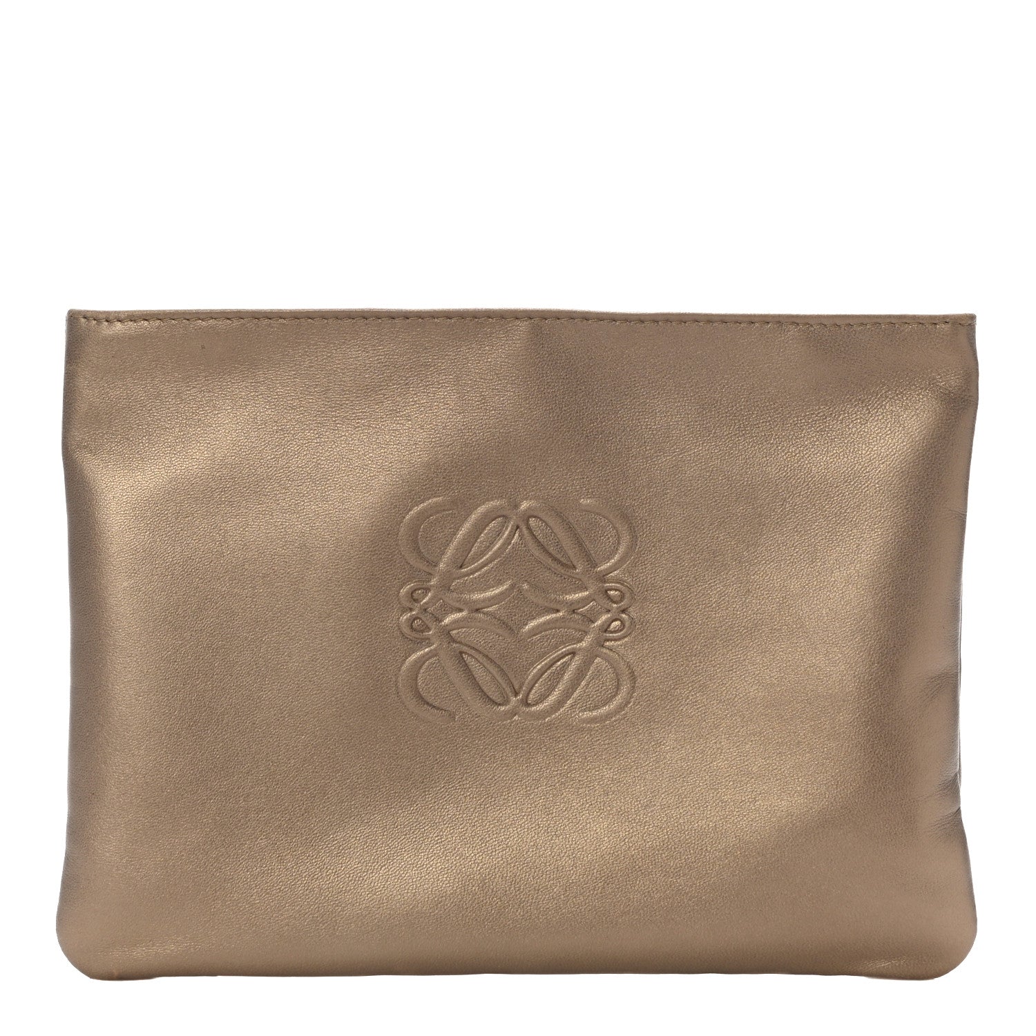 Loewe Metallic Lambskin Cosmetic Pouch Gold 1 of 10