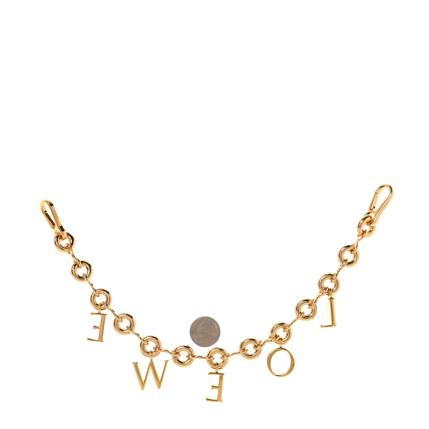 Brass Donut Chain Bag Charm Gold
