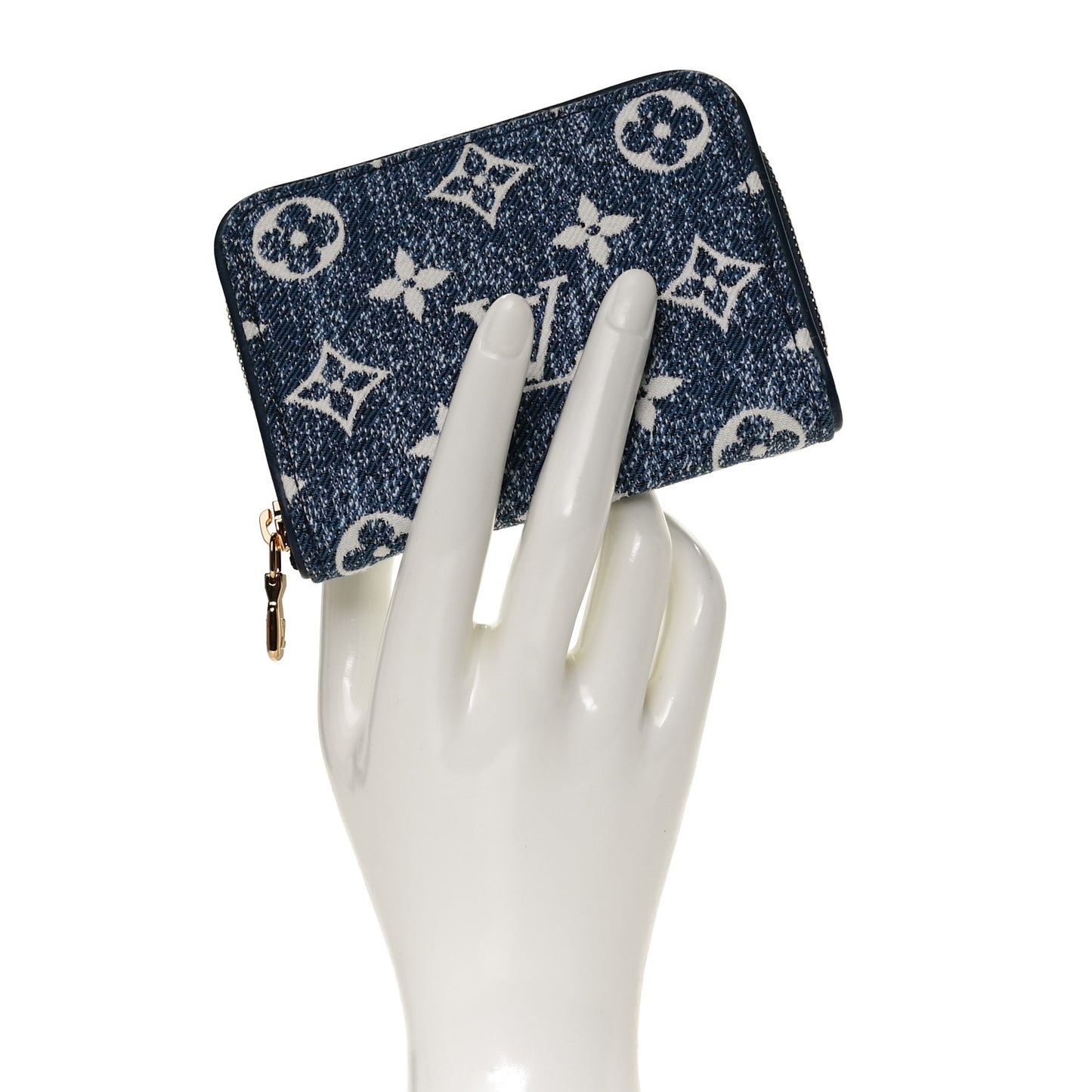 Denim Monogram Jacquard Zippy Coin Purse Bleu