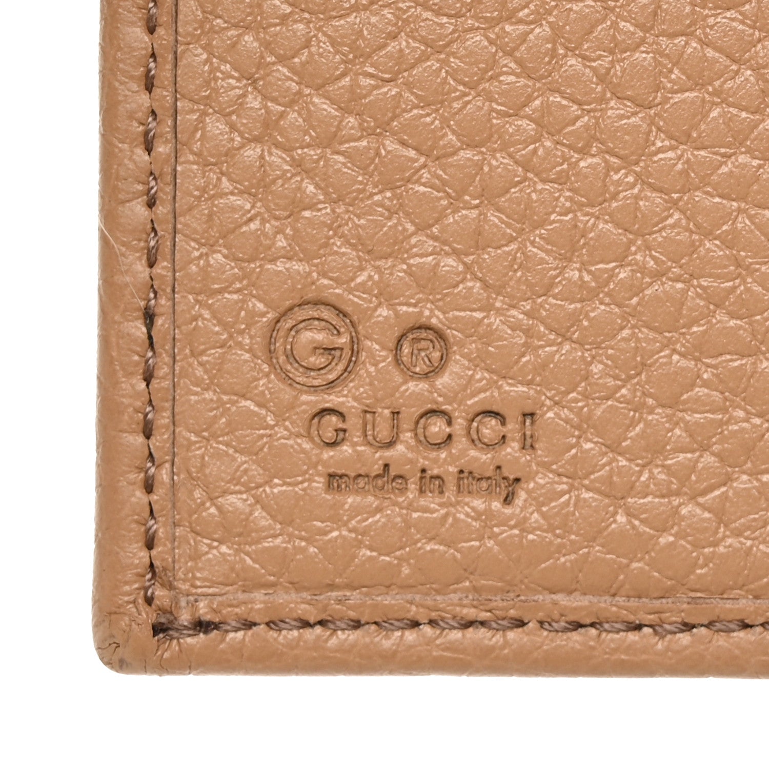 Gucci Pebbled Calfskin Soho Compact Flap Wallet Camelia 7 of 7