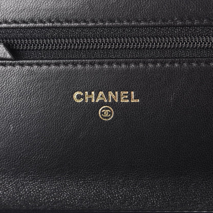 Chanel Lambskin Quilted Boy Wallet On Chain WOC Black 6 of 9