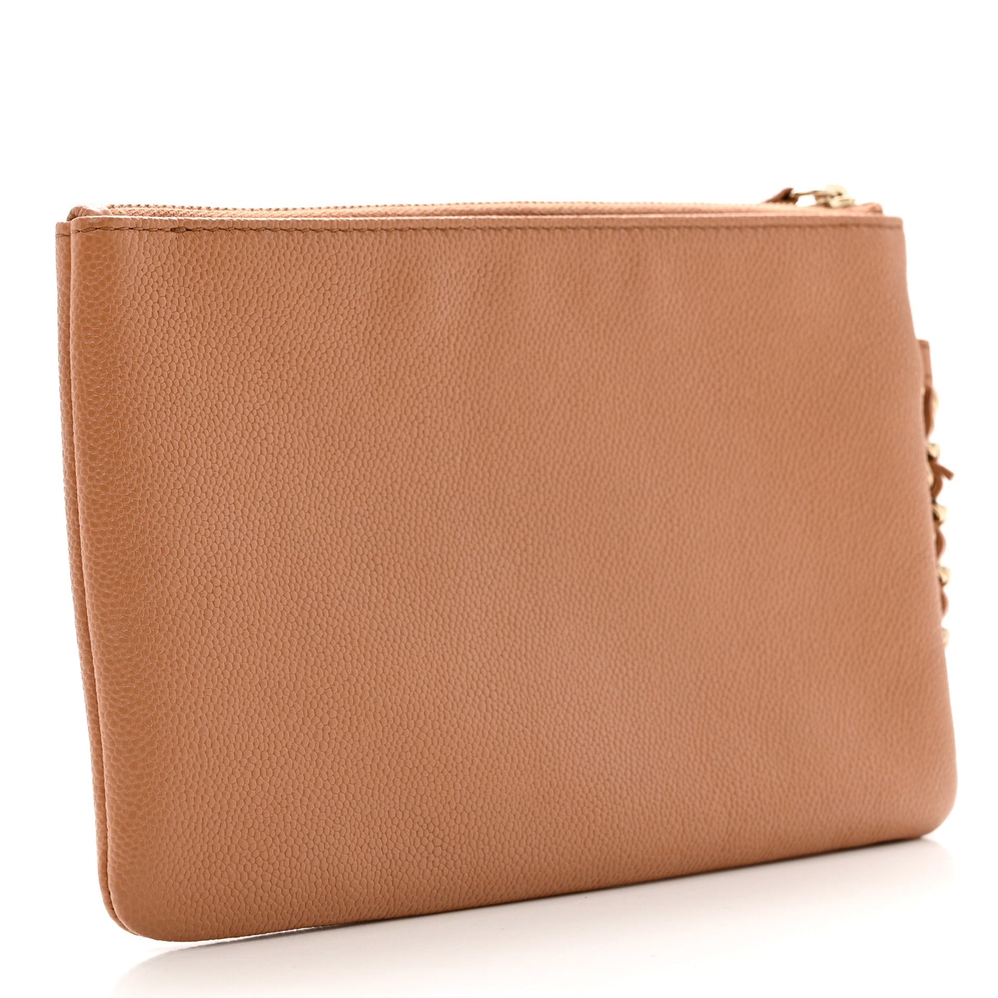 Caviar CC Wrist Pouch Beige
