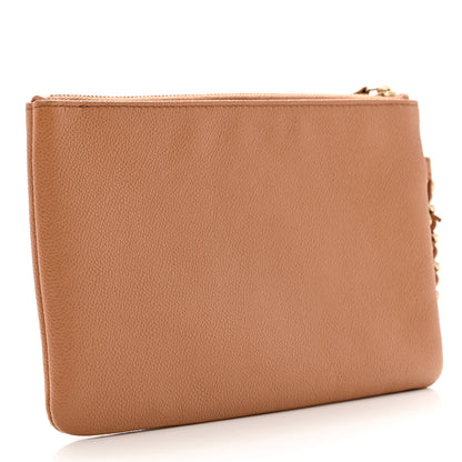 Chanel Caviar CC Wrist Pouch Beige 2 of 4