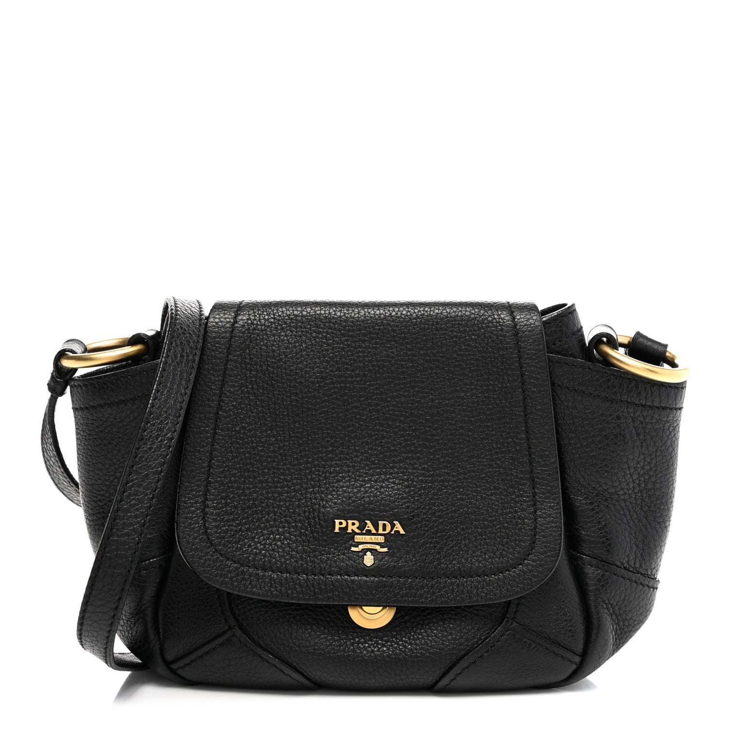 Prada Vitello Daino Crossbody Bag Black 1 of 13